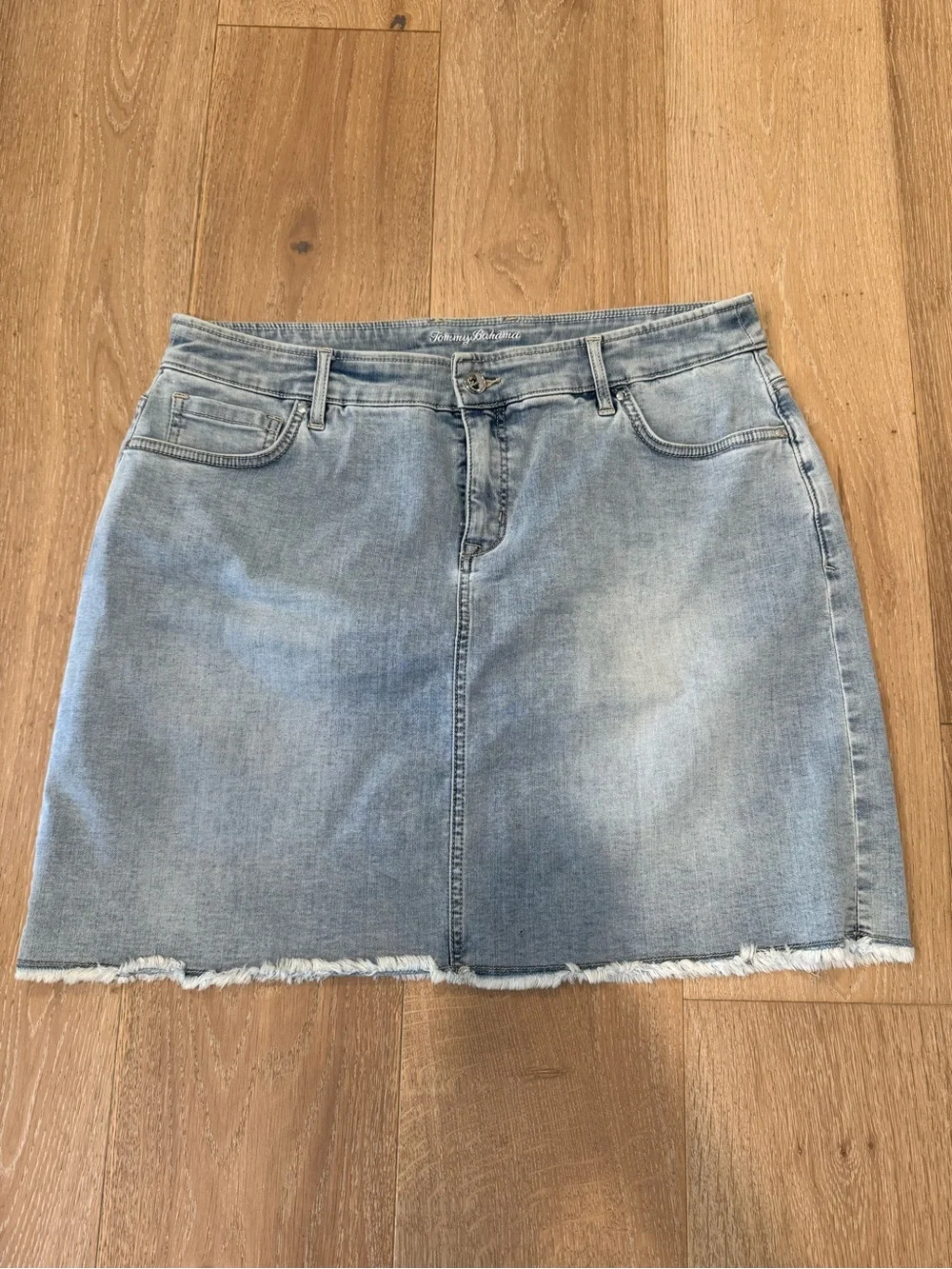 Tommy Bahama Baracay Indigo Raw Edge Skirt - Picture 3 of 7